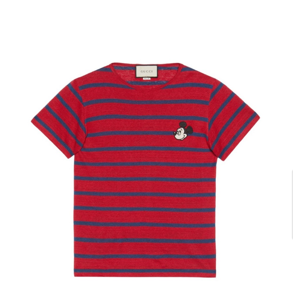 Rare Gucci × Disney “Mickey Mouse” Striped T-Shirt – L (Runs Small), New, no tag